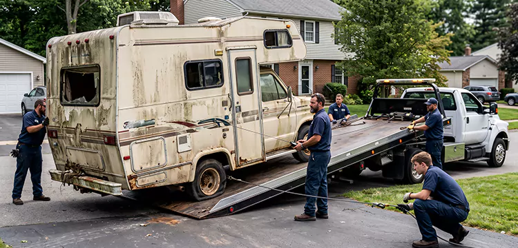 Water Damaged Junk RV Removal in Cleveland